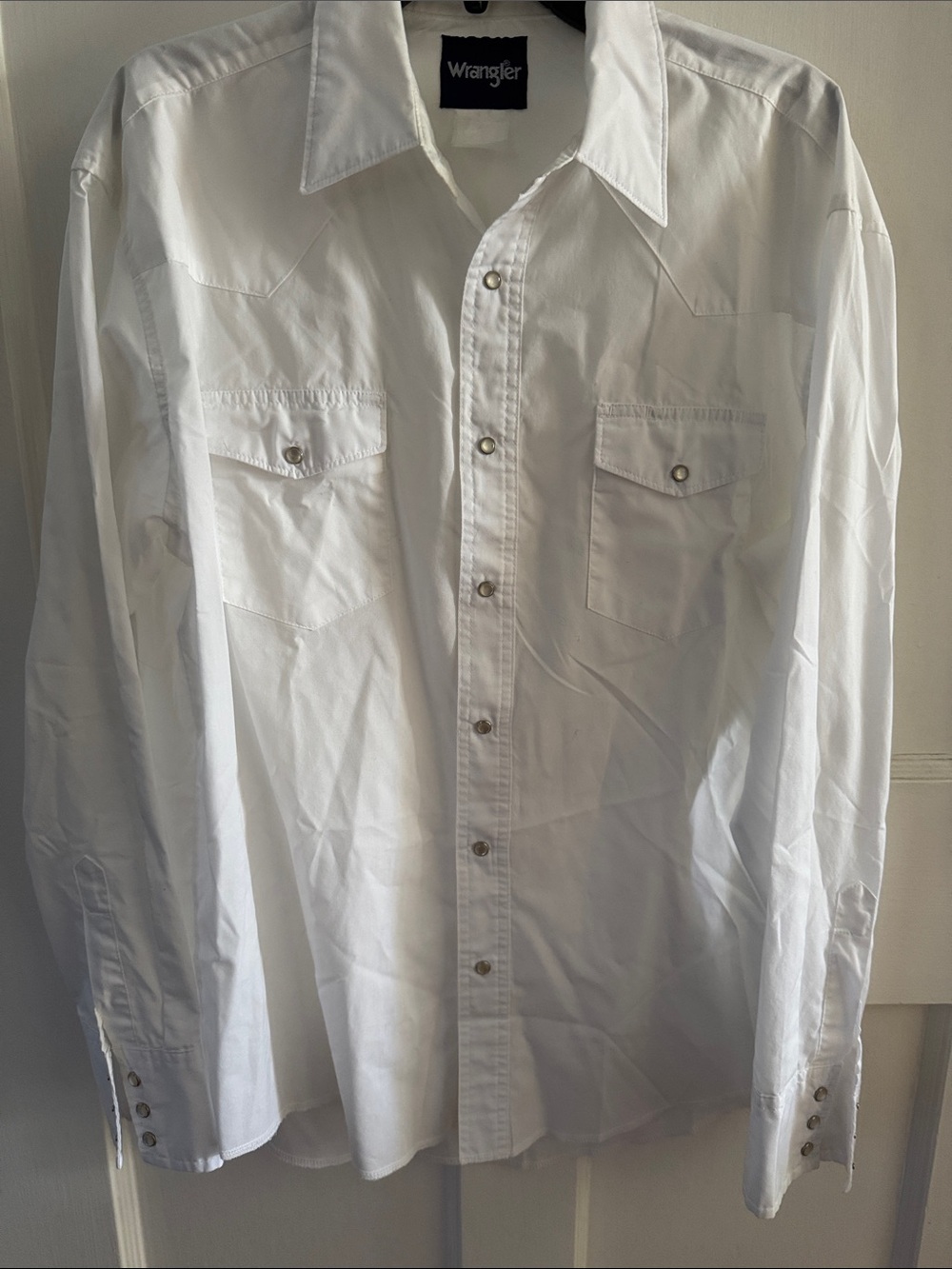 Wrangler Men's White Western Snap Shirt Size - Xlnt Condition - Size large